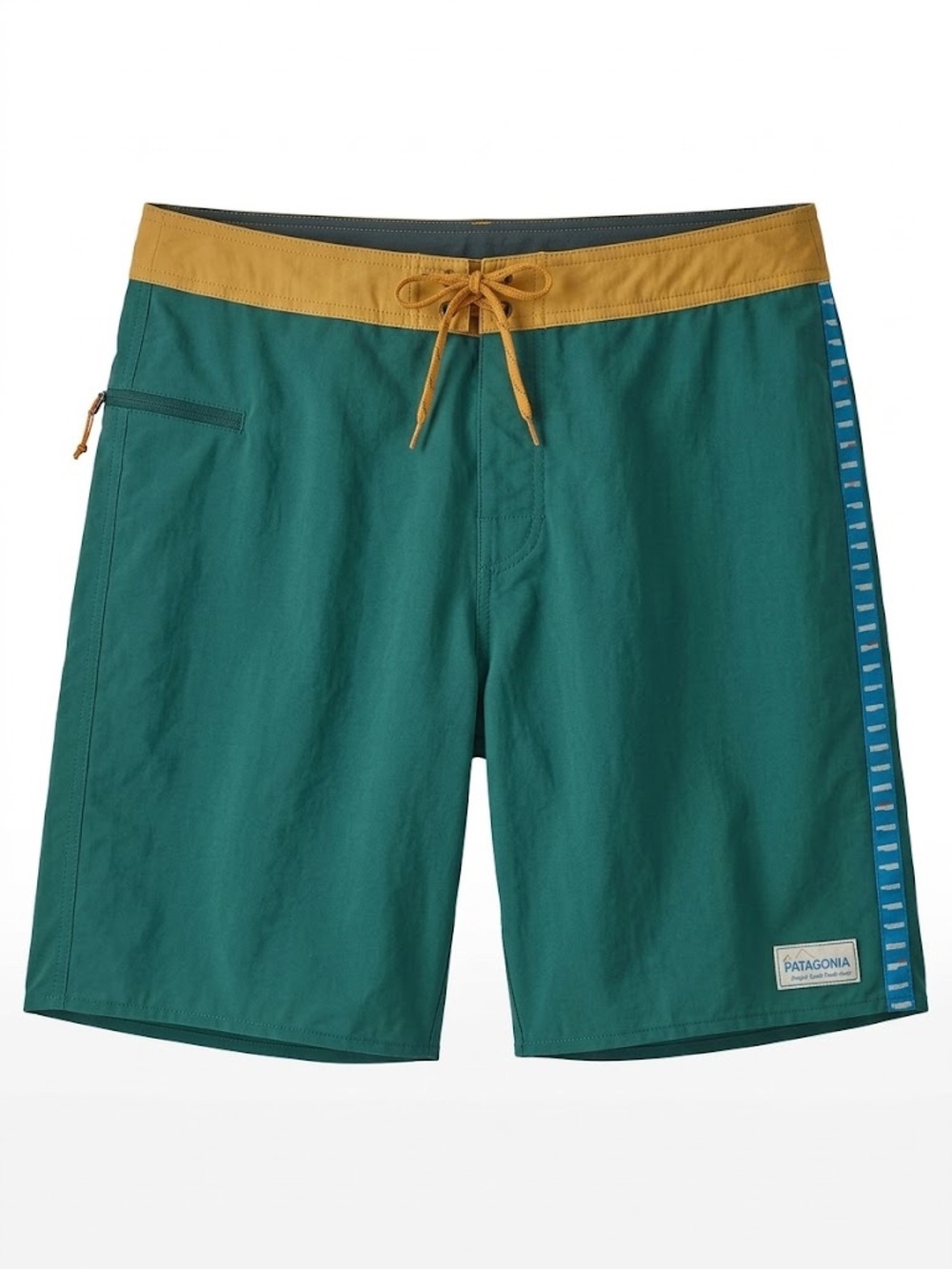 Patagonia Men’s Wavefarer Green Swim Suit Trunks Board shorts Size 38